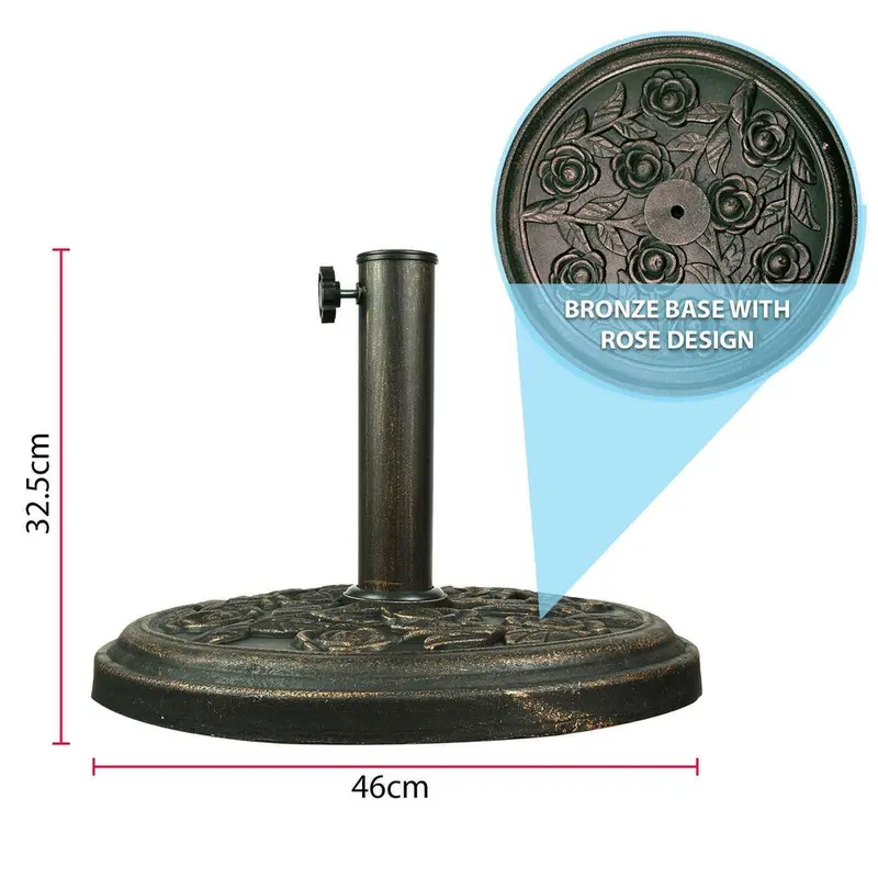 Parasol Base Cast Iron Umbrella Holder Stand Outdoor Patio Canopy Sunshade 2