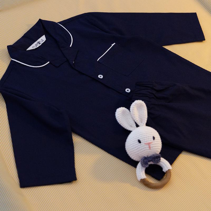 Turtle Revere Boys Pyjamas Set 100% Cotton Woven PJ Sets Sleepwear for Kids (Navy Blue) 6