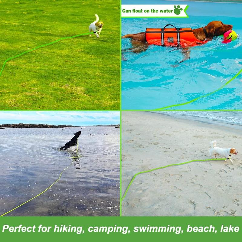 Long Dog Lead, 32FT Reflective Long Line Dog Lead for Outside and Yard, Floating Long Leads for Dog Training with Soft Handle for Camping, Hiking, Swimming, Beach and Lake 4