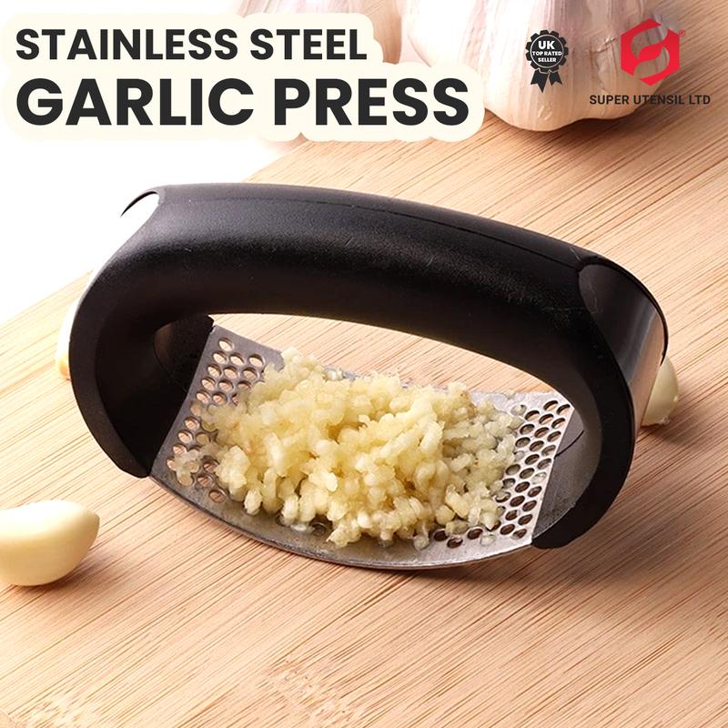 Product Introduction of Stainless Steel Kitchen Garlic Press Crusher Rocking Mincer Manual Squeezer set Fruit Utensils 3
