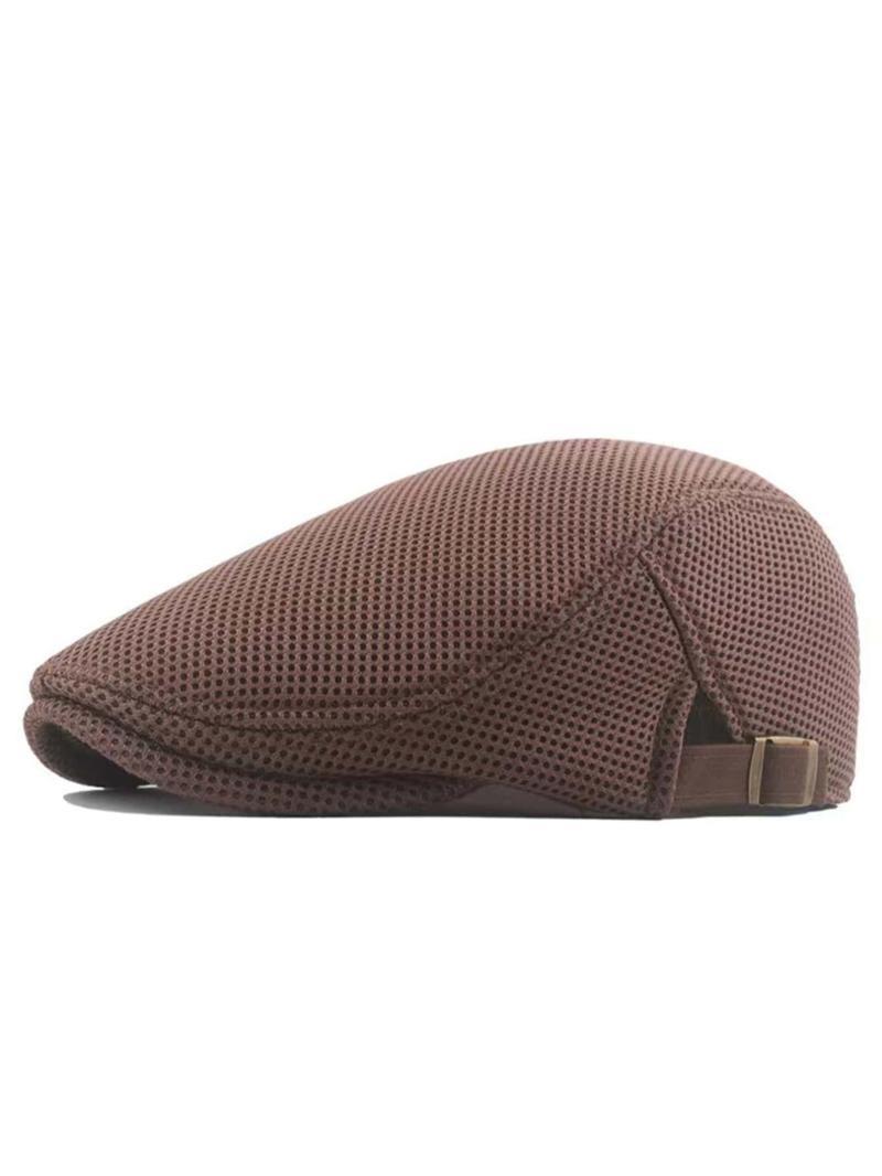 Product Introduction of Casual Plain Mesh Beret, Simple Outdoor Sports Adjustable Strap Sun Protection Cap for Men & Women, Simple Style Plain Color Casual Hat for Daily Wear  Hats for Women 6