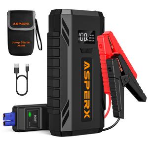 AsperX 2000A Portable Car Jump Starter, 12V Portable Automotive Jump Box with 1.4 INCH LCD Display for Up to 8.0L Gas or 6.5L Diesel Engine, Jump Starter and Power Bank with LED Flashlight winter gift for men