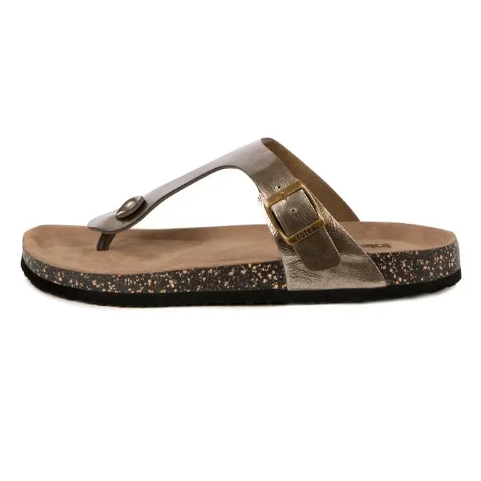 Totes Ladies PU Buckle Toe Post Sandals - Perfect for Summer