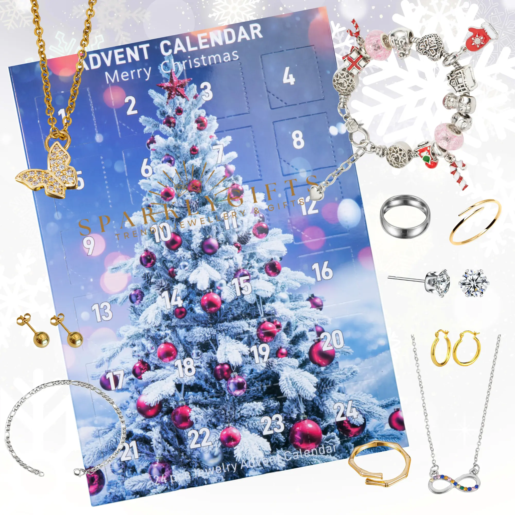 Christmas Gifts for Her – Jewellery Advent Calendar Countdown Christmas Gifts Female Daily UK Seller