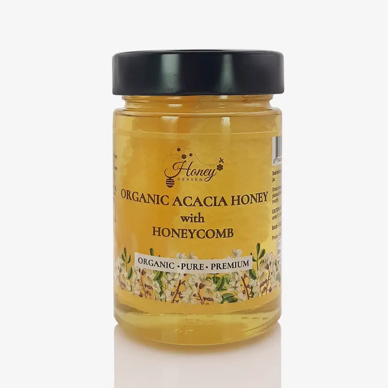 Organic Raw Acacia Honey with Honeycomb 500g Flavor Sweet 0