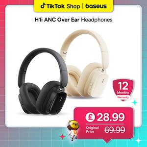 Baseus H1i Active Noise Cancelling Over Ear Headphones Wireless, 100H Playtime, App Control, LHDC Hi-Res Wireless Audio, Comfortable Fit, Bluetooth 5.3 Headset