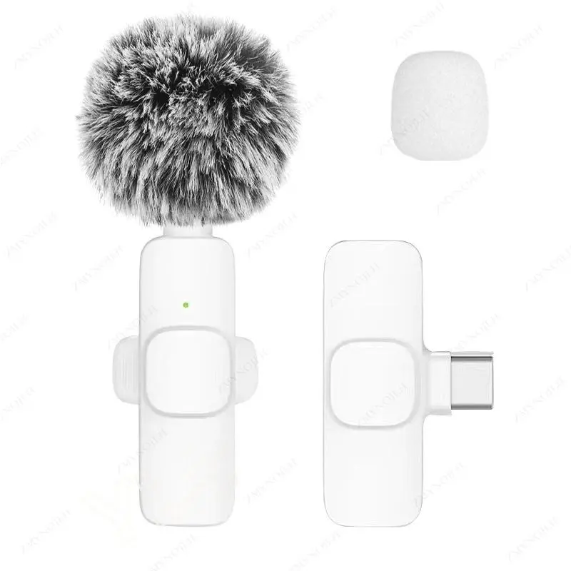 New Wireless Lavalier Microphone Portable Audio Video Recording Mini Microphone for iPhone Android PC Camera Live Gaming Phone 7