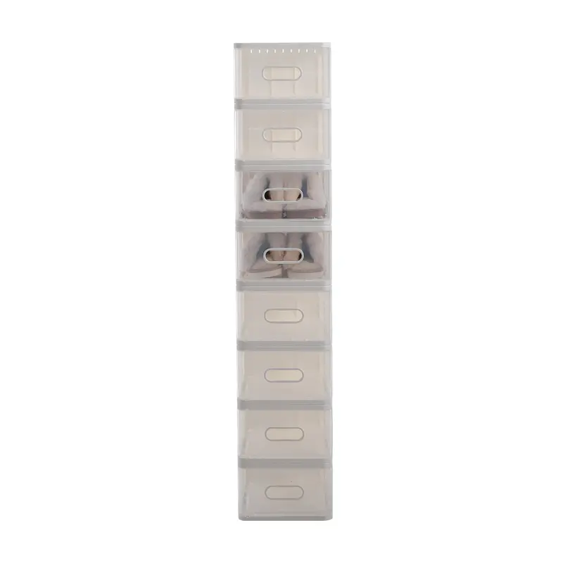 Livingandhome Transparent Stackable Shoe Storage Box Organiser For Closets and Entryways - Kitchen, Containers Plastic 3