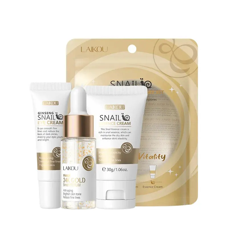 LAIKOU Vitamin C 24K Golden Sakura Skin Care Sets Face Cream Serum Eye Cream Moisturizing Face Care Kit 8