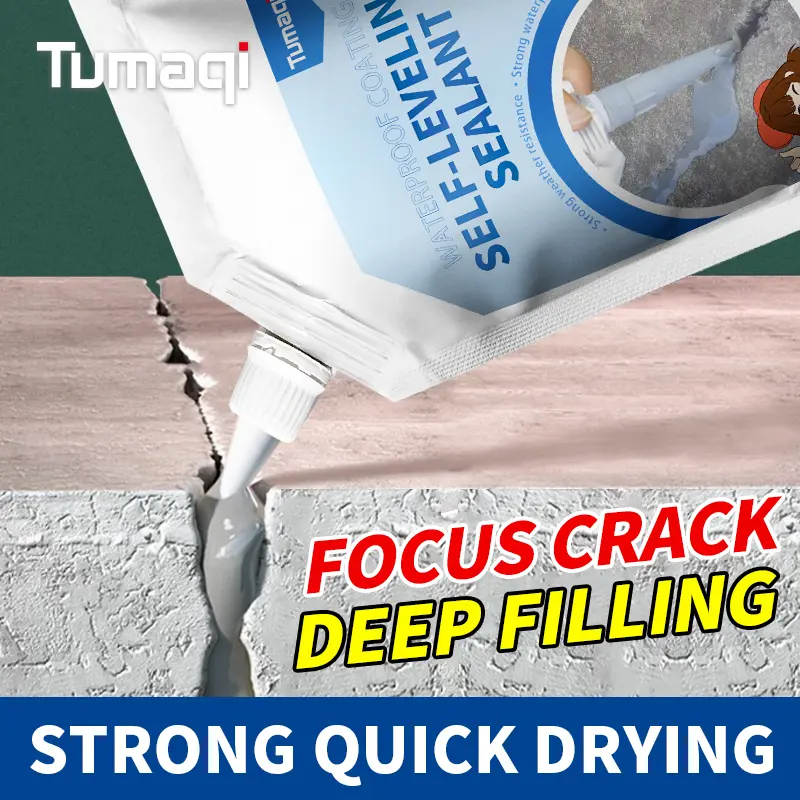 Concrete Crack Filler，Concrete Caulking Adhesive, Concrete Sealant Waterproof Repair, Outdoor Concrete Quick Dry Adhesive, 500g