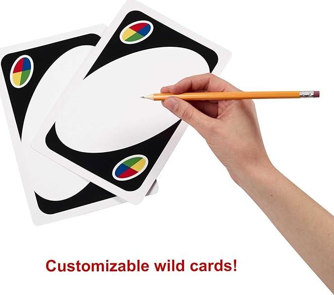 Mattel Games UNO Card Game for Kids, Adults & Family Night, Oversized Cards & Customizable Wild Cards for 2 to 10 Players 2