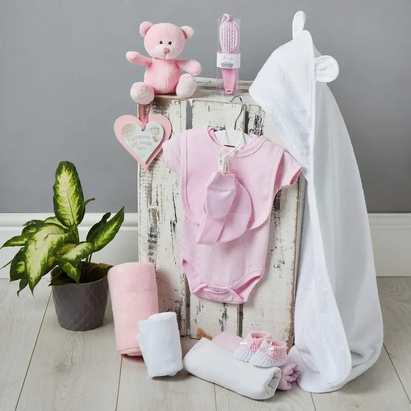 New Baby Girl Gifts Hamper - Full of Baby Gifts for Girls this Baby Girl Gift Hamper in a Pink Keepsake Box, Newborn Gifts for Baby Girl - Baby Girl Newborn Essentials Gift Basket, New Born Baby Girls Gift Set 2