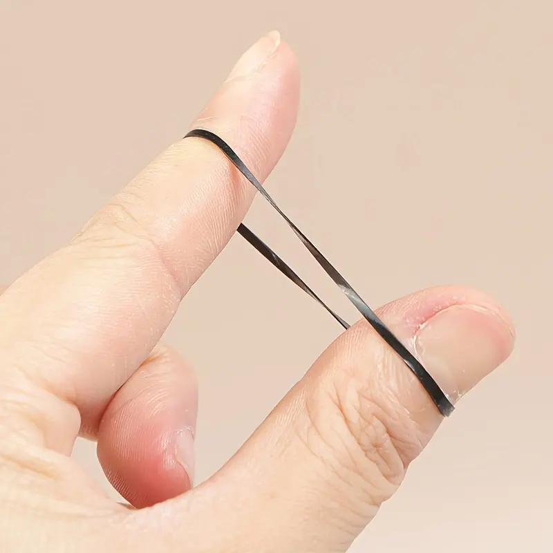 100pcs Black Disposable Hair Ties - Thick, High Elasticity, No-Damage Ponytail Holders for Women & Girls - Perfect for Christmas & New Year Styling, Simple Style 8