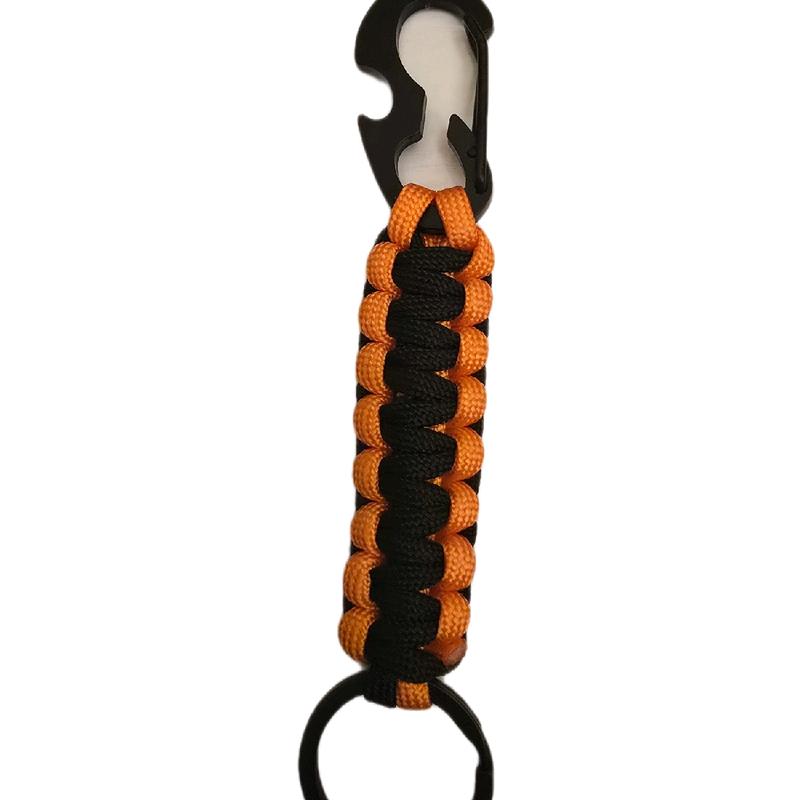 Paracord Keychain with Bottle Opener and Snaphook - Key Holder Accessory Orange and Black. 1