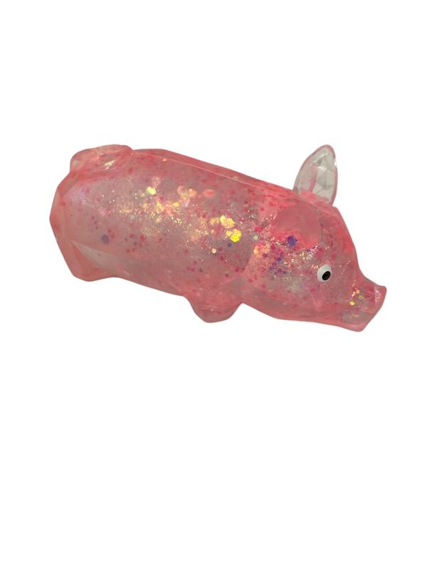 Glittery Pig  - Sugar filled -Squeeze Me - Squish Me - Random colour selected - Slowly oozes back to shape 3