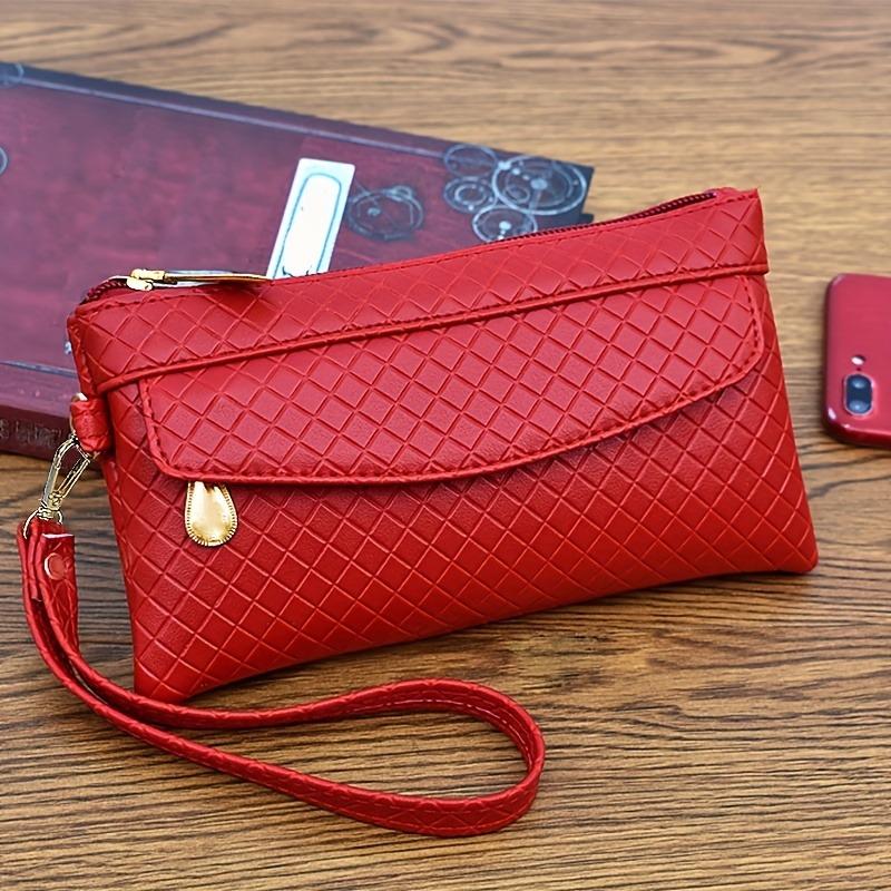 Product Introduction of Women's Argyle Quilted Clutch Bag, Multi Zipper Wristlet Bag For Phone & Coin, Fashion Handbag 11