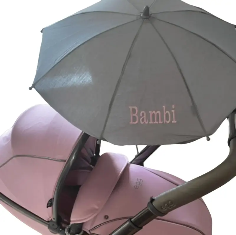 Personalised Stroller Sun Parasol - Grey, Baby Newborn Infant Toddler Girls Boys 0
