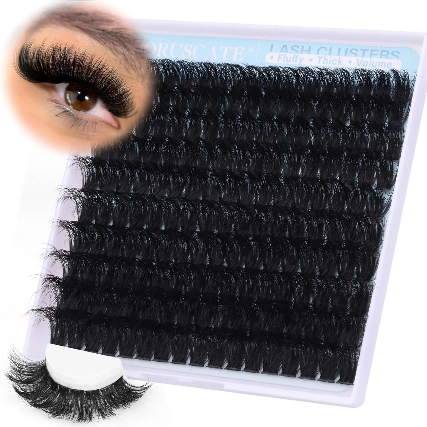 180pcs Fluffy Individual Eyelashes Long Thick   180D Volume   - Cosmetic, Makeup cluster lashes eyelashes  kit Salon Lightweight extention