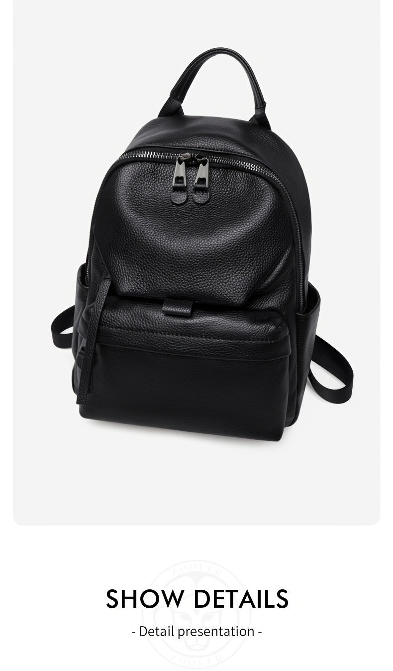 Product Introduction of This Stylish And Minimalist Large-Capacity Women'S Backpack Made of Top-Layer Cowhide Is Perfect for Commuting, Work, And Vacations. 7