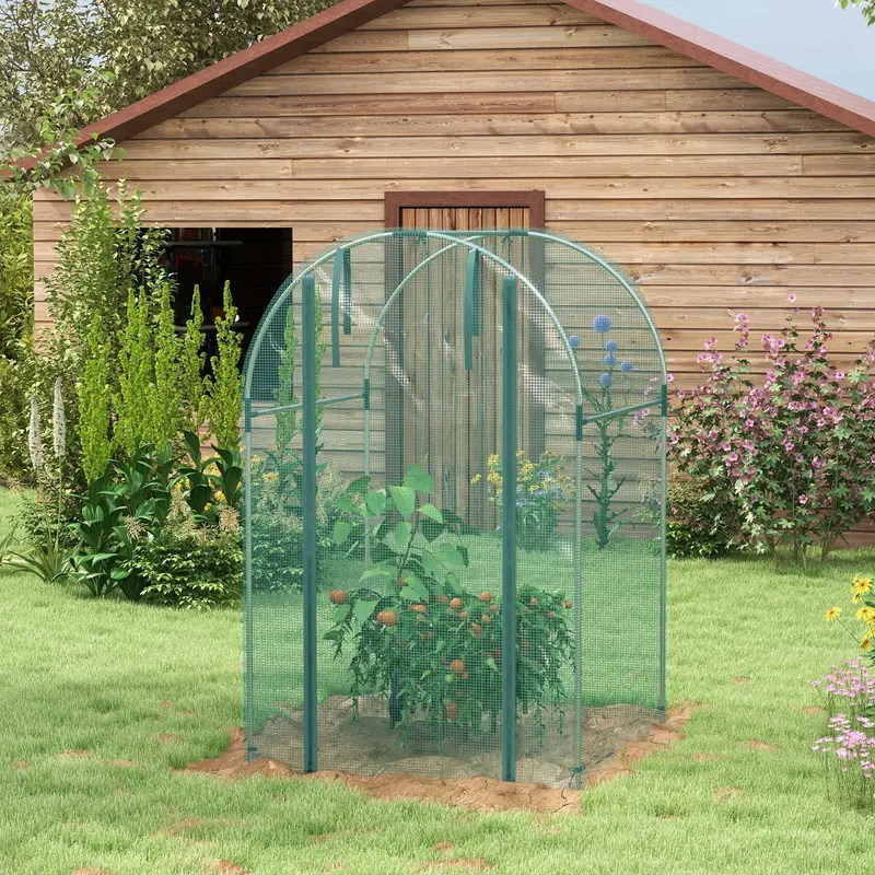 120 x 120cm Mini Polytunnel Greenhouse for Plants and Vegetables by Outsunny 7