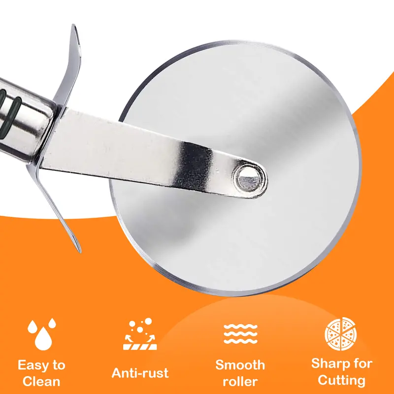 AEX Stainless Steel Pizza Cutter Heavy Duty Kitchen Utensil Pasta Slicer Blade Thick Cheese Knives 3