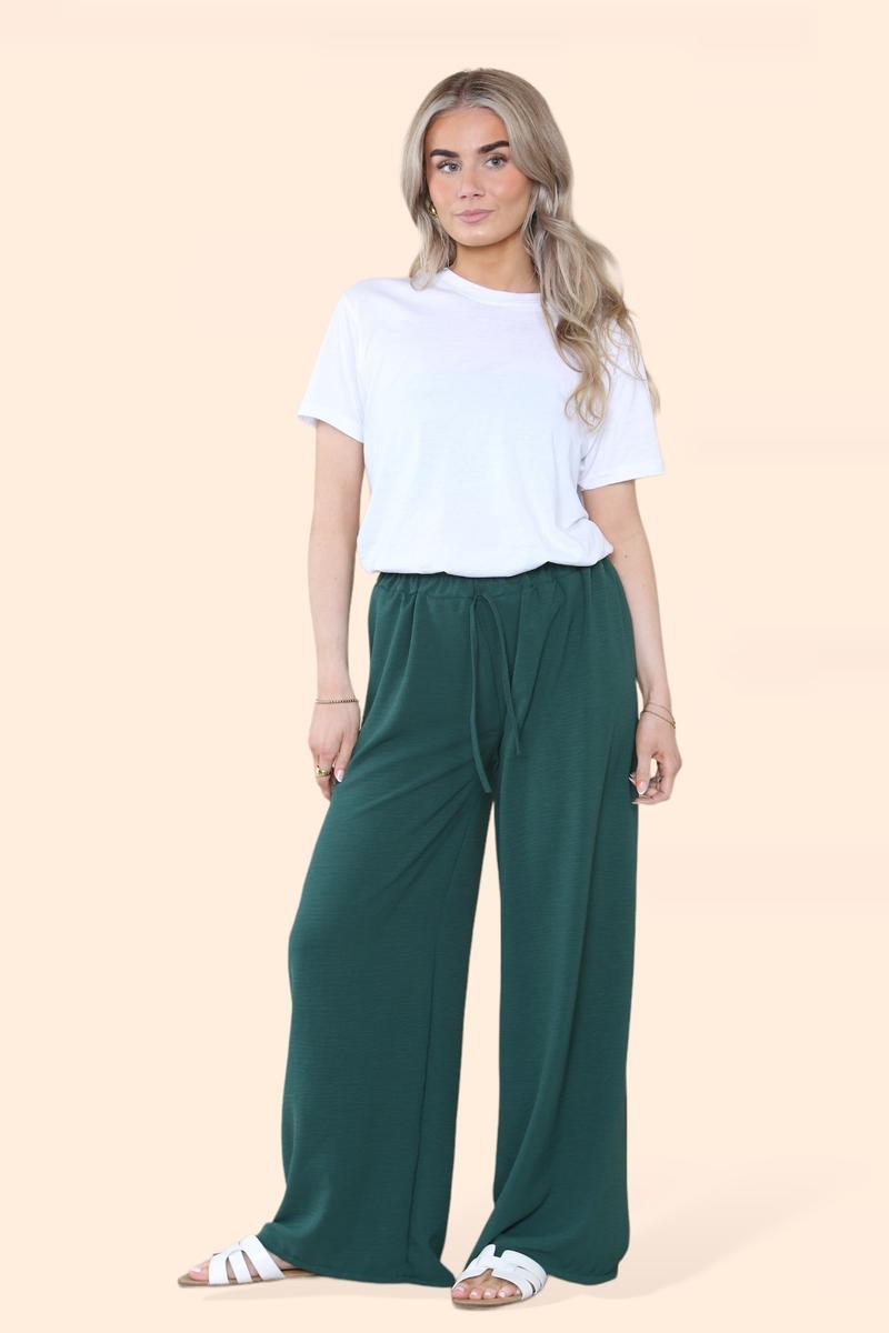Product Introduction of This That Fashion Women's Ladies Wide Leg Drawstring Palazzo Bottom Trouser Pant Womenswear 4