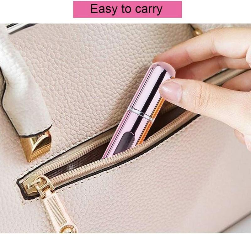 Perfume Atomizer Refillable, 8 ml Refillable Atomiser Perfume Spray Bottle Mini Aluminium Container Cover Set Transparent Friend Window Glass Insert Plastic 5