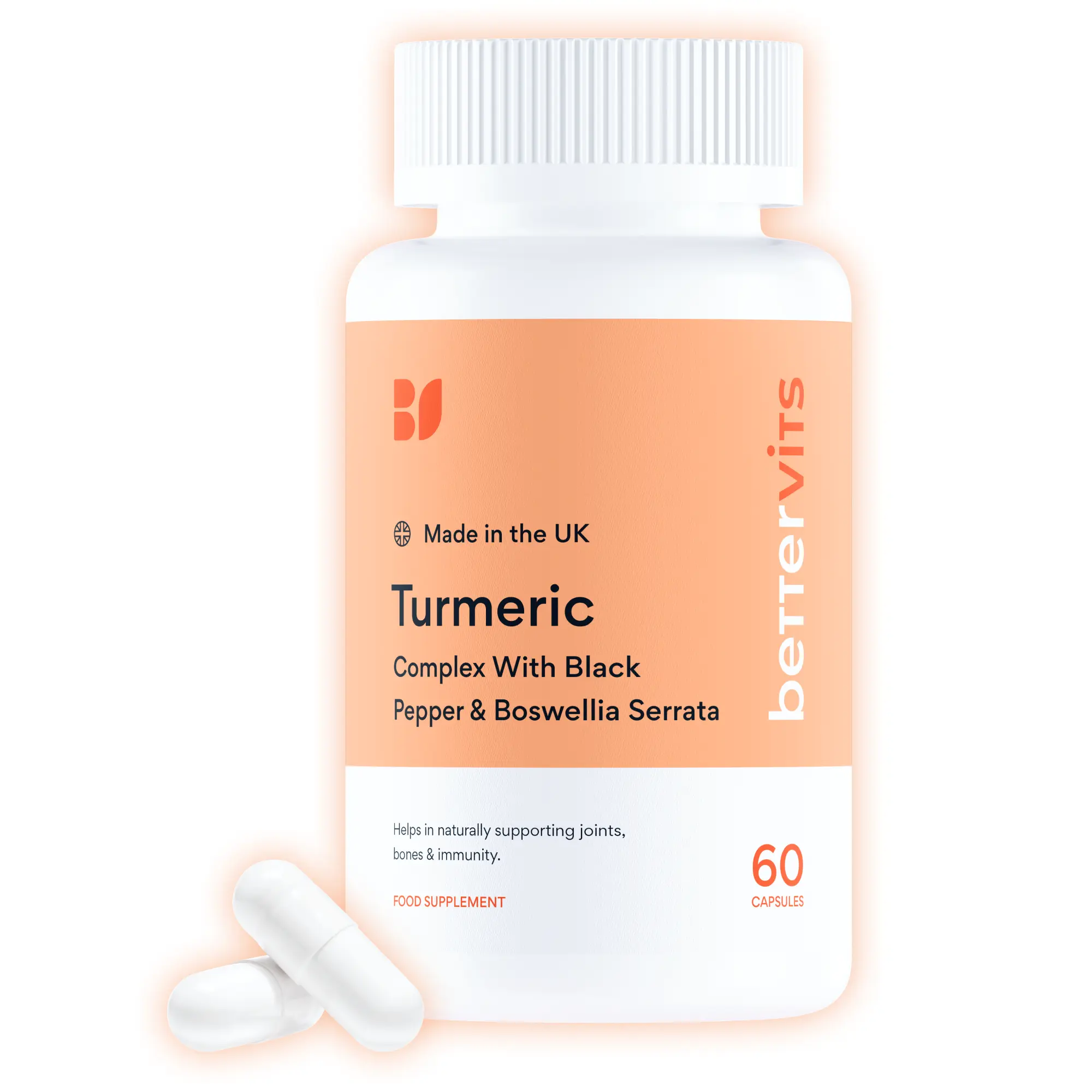 Bettervits Turmeric Supplement – 10,000mg Extract | Supports Joint Health & Anti-Inflammation | With Black Pepper & Boswellia Serrata