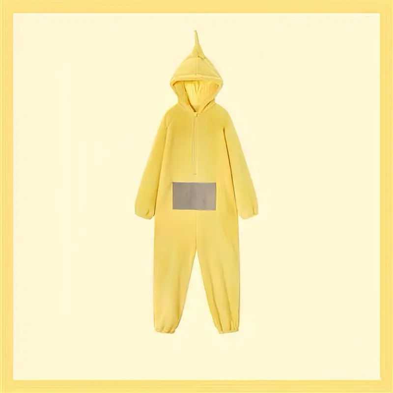 Teletubbies Onesies, Halloween Cartoon Cosplay Hooded Onesies, Super Soft Flannel Adult Pajamas, Cute Cartoon Teletubbies Onesies, Adult Pajamas, Nightgown, Pajamas Loungewear Menswear Nightwear Homewear Pjs Long Sleeve 4