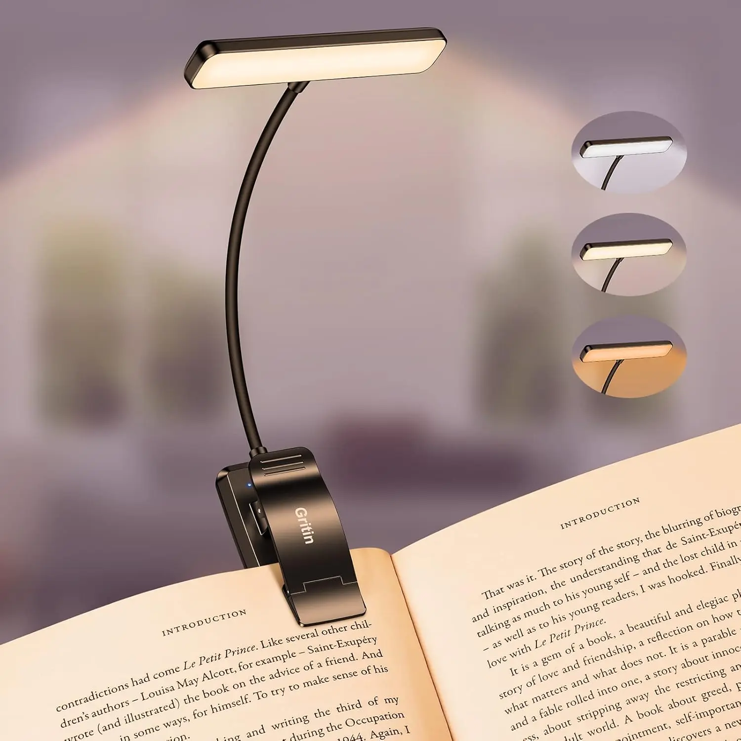 19 LED Book Light, Reading Light Book Lamp for Reading at Night with Memory Function, 3 Eye-Protecting Modes -Stepless Dimming, Long Battery Life, 360° Flexible Book Light for Bed,Tablet [Energy Class A+++]