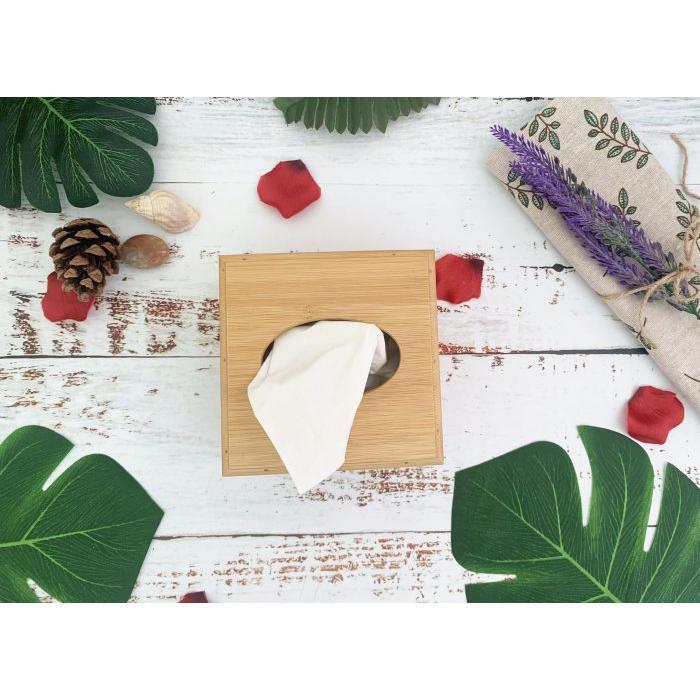 Small Wooden Tissue Box Holder Wooden Tissue Dispenser Box - Square Tissue Holder Cube - Wood Tissue Box Cover - Napkin Holder for Table Home Office Hotel Nature Bamboo Organiser For Living Room Kitchen Dining Bedroom 6