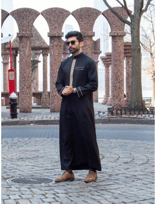 Product Introduction of Moroccan Muslim Long Sleeve Embroidered Casual Ethnic Arabic Robe 1
