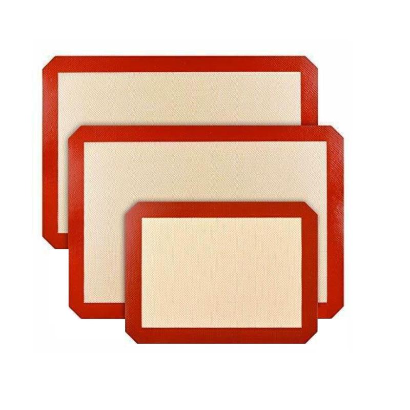 [UK Seller] 2 Silicone Baking Mat Sheet Set Oven Tray Liners Roll Mat Sheet Tray Liner Non Stick Cookie Sheets Professional Grade Bakeware Oil Cake Pastry Washable 0
