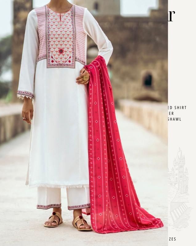 Casuallite ‘Dayaar’ | Luxury Embroidered Dhanak Readymade | HT239 0