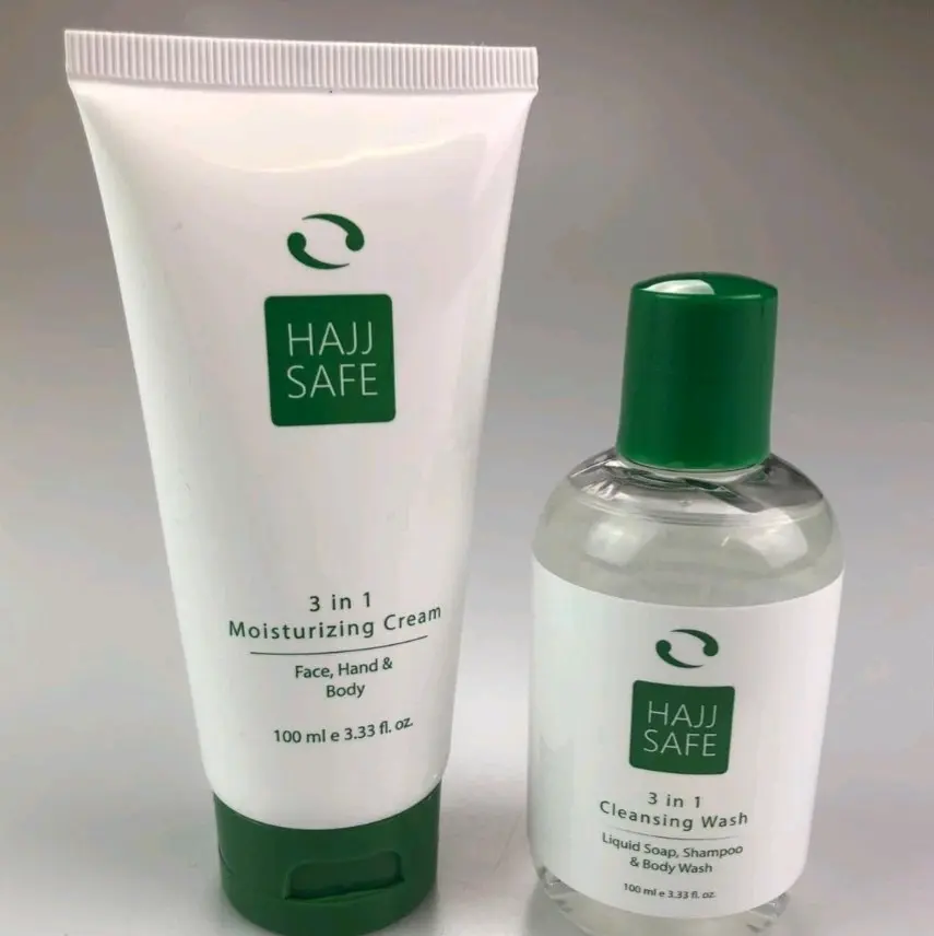 Islamic Hajj & Umrah Essentials Is liquid soap & Moisturizing Cream & Wet Wipes Cleansing Skin Care Body Wash