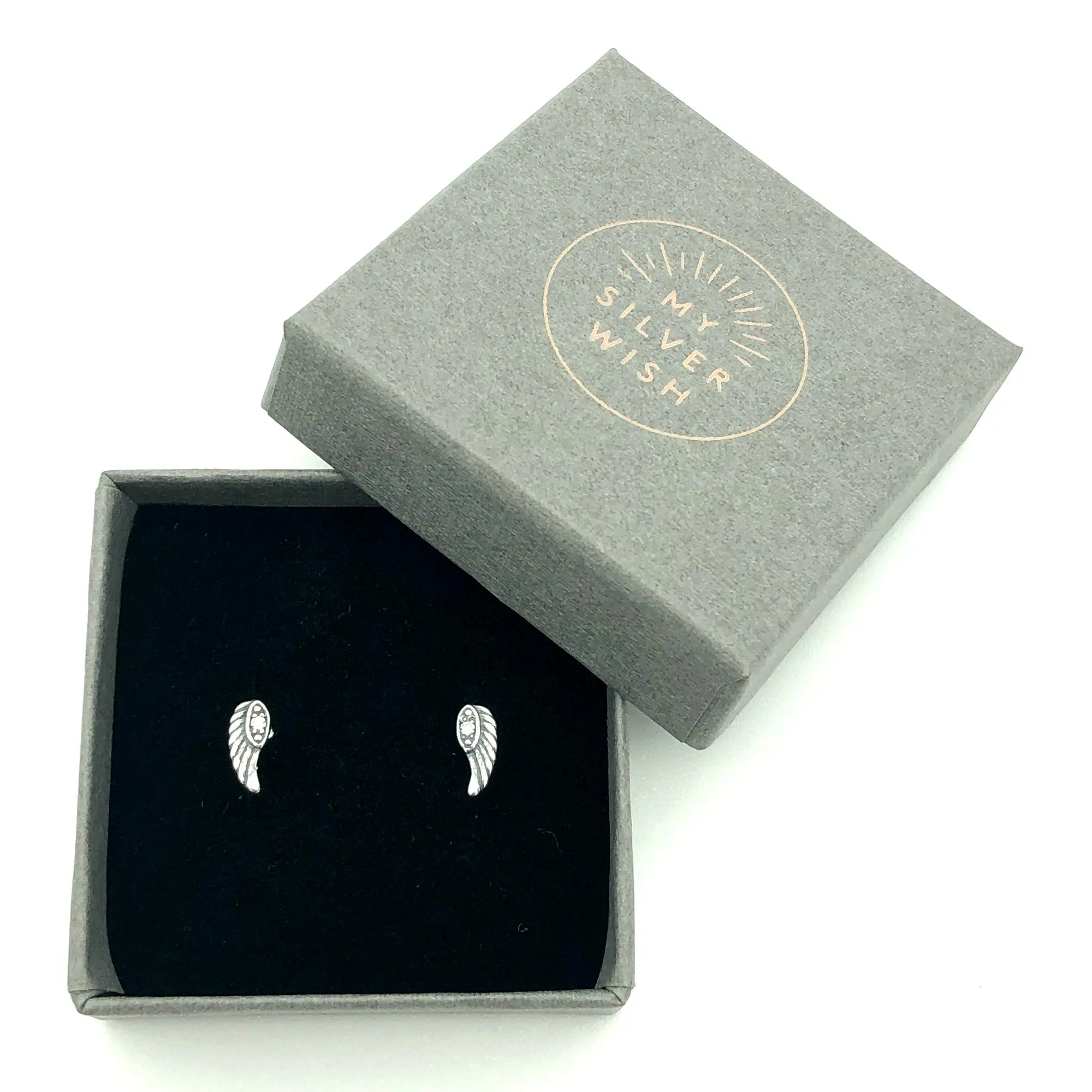 Angel Wing Sterling Silver Stud Earrings