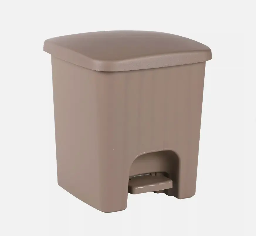 Square Pedal Dust Bin 4.5L - Dove Grey Colorful Plastic | Compact & Stylish Trash Can