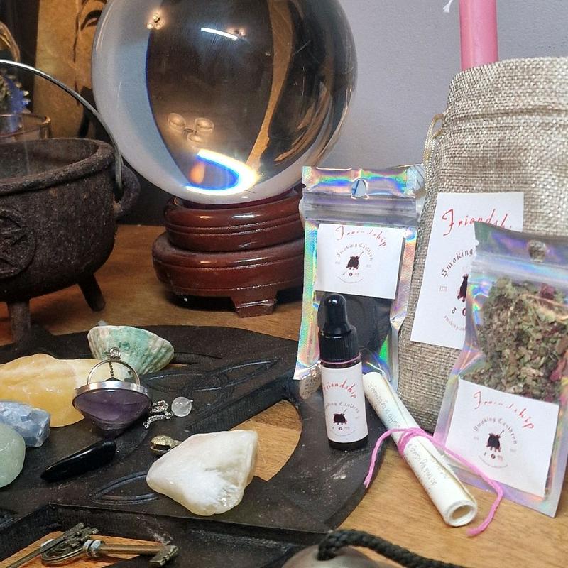 Friendship Spell Pouch for Self Care and Home Fragrance with Candle, Oils, Incense and Instructions - Freshener, Decor, Ornaments, Decoration 1