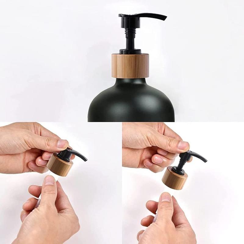Glass Soap Dispenser Set of 2, Glass Soap Dispenser Bottle with Pump, 16 Oz Refillable Liquid Hand Jar Dispenser for Bathroom, Countertop, Kitchen, Laundry Room (Black) 3