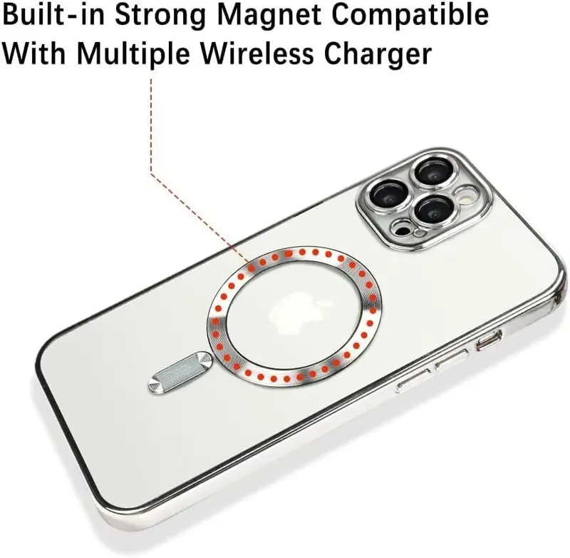 For iPhone 15 14 13 12 Pro 11 Clear Phone Case Magnetic MagSafe Charging Cover 6