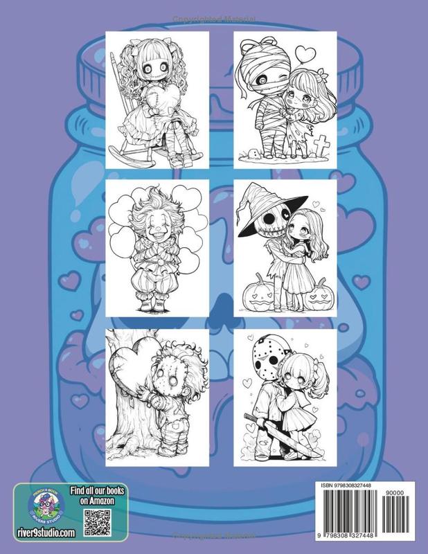 Spooky Valentines Coloring Book: Creepy Cute Coloring Page for Adults Featuring Adorable and Spooky Characters, Perfect for Relaxation and Creative Fun 4