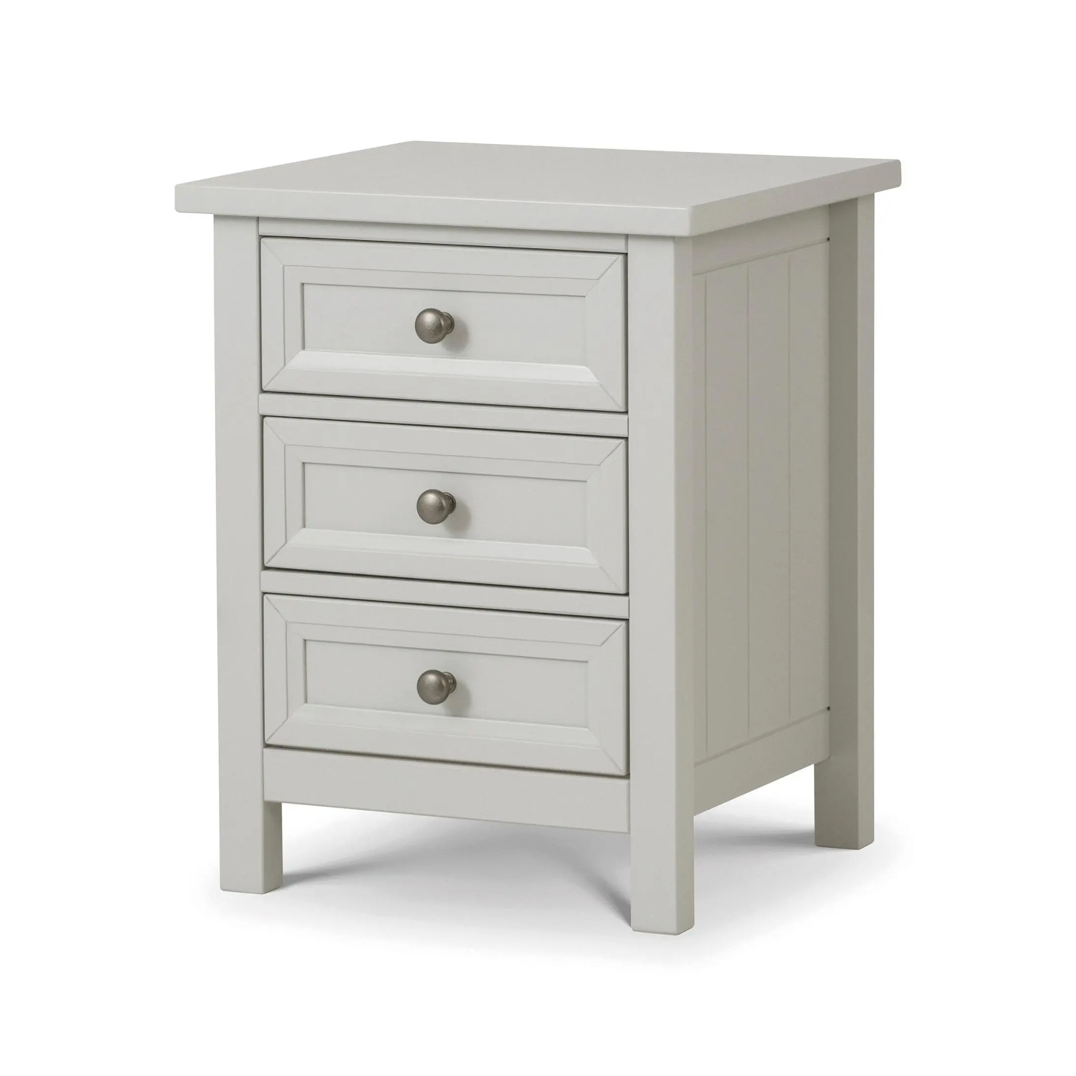Maine 3 Drawer Bedside Table - Dove Grey