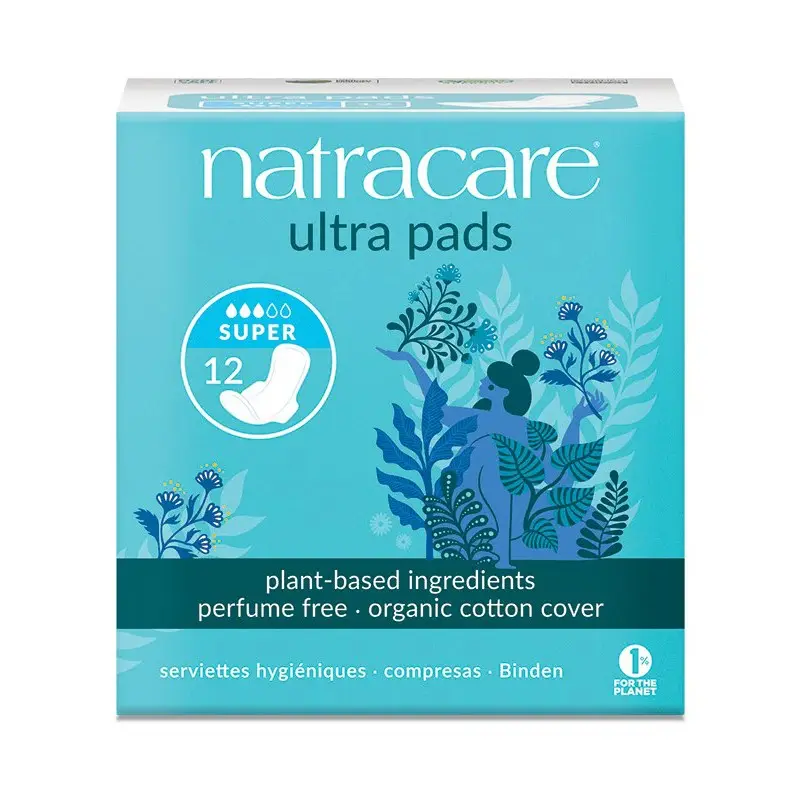 Natracare Ultra Pads Super With Wings - With Organic Cotton