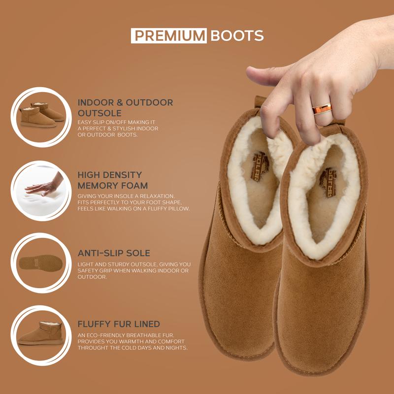 SARAH Womens Fur Lined Pull On Boots Thick Durable Flexible Waterproof Soles For Indoors and Outdoor Ladies Walking Shoes 3