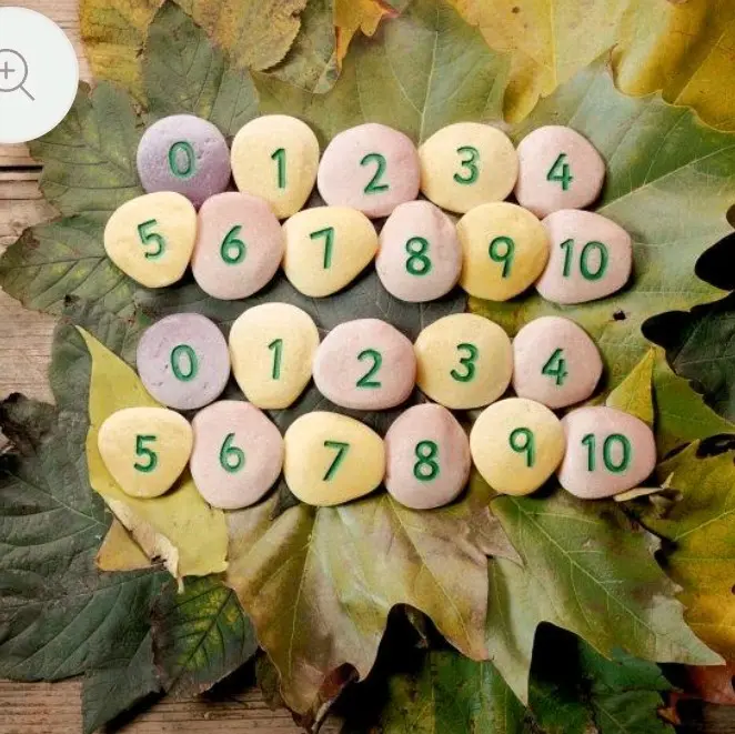 number sensory play pebbles educational