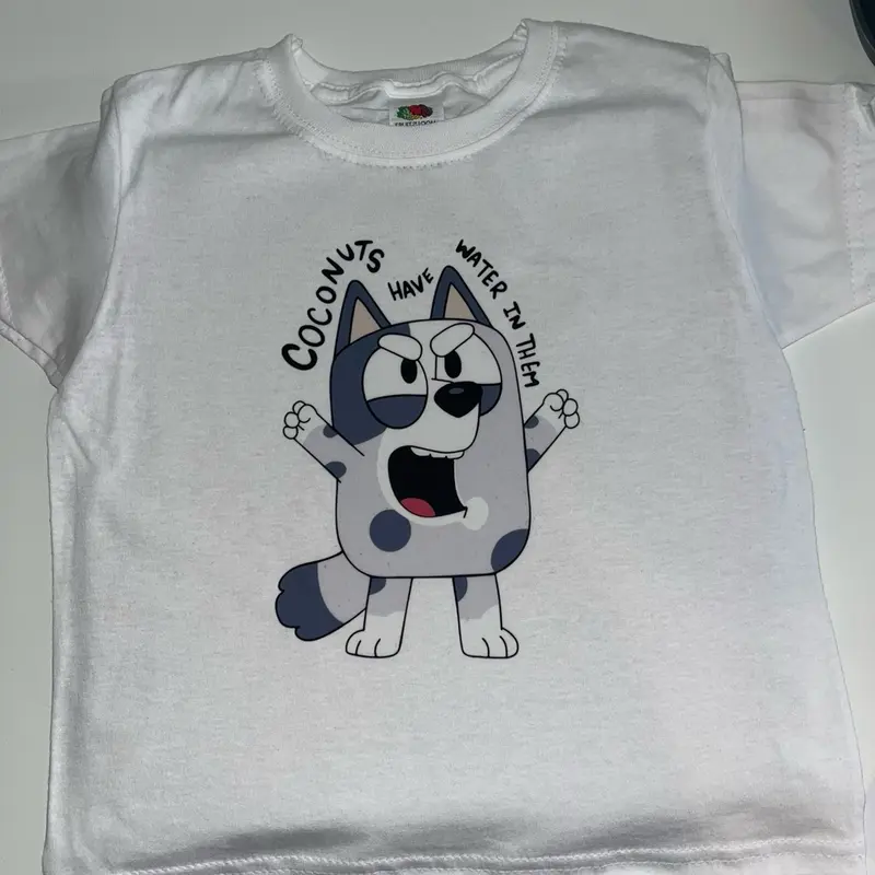 Coconuts have water in them muffin kids tshirt unisex bluey inspired toddler boy clothing 1
