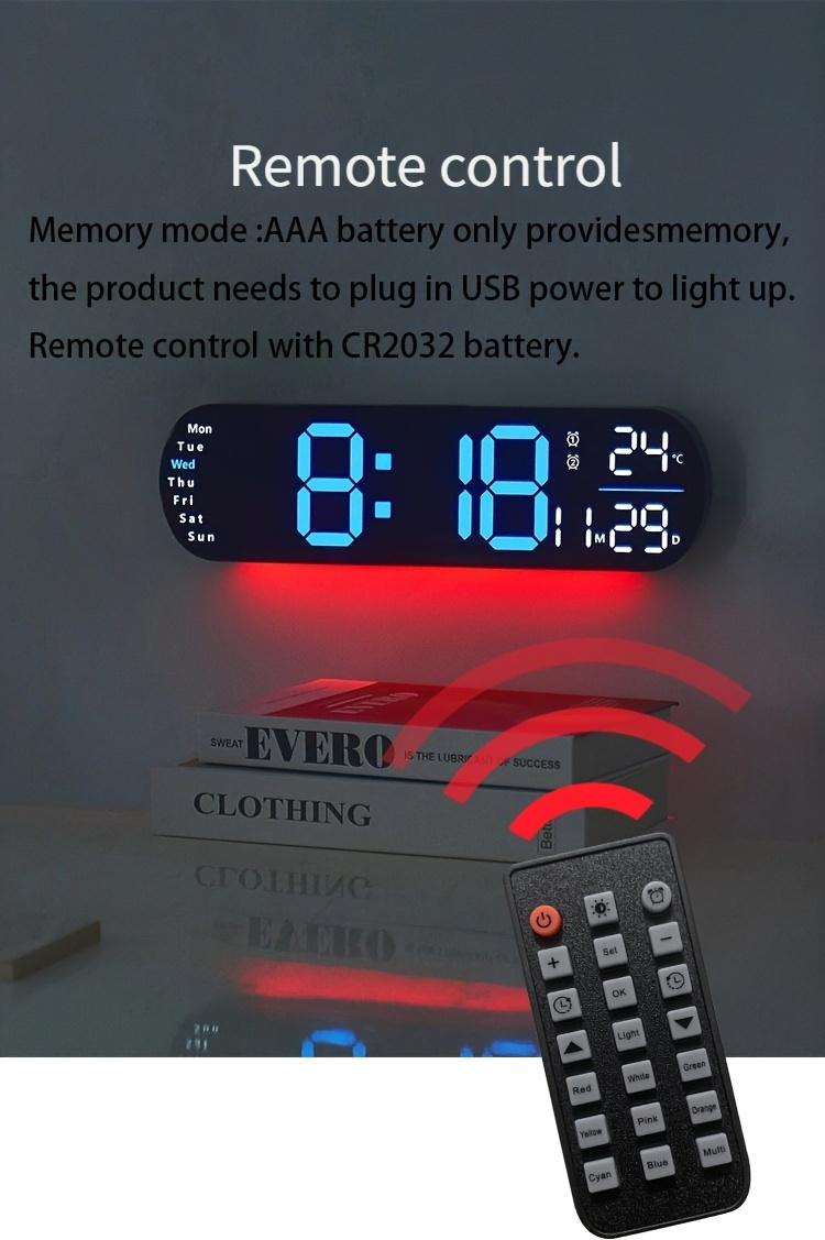 Product Introduction of RAZZAQ MART SHOP Large Digital Wall Clock with Remote Control, Dual Alarm, DST, 10-Level Brightness, LED Night Light, USB Powered, Cordless or Plug-In Use, Ideal for Bedrooms, Living Rooms, or Offices (Batteries Not Included) 26