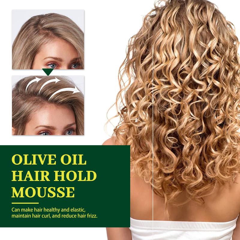 Product Introduction of EELHOE Olive Oil Hair Hold Mousse, Curly Hair Styling Moisturizing And Curling Style Durable Frizz Proof Mousse 7