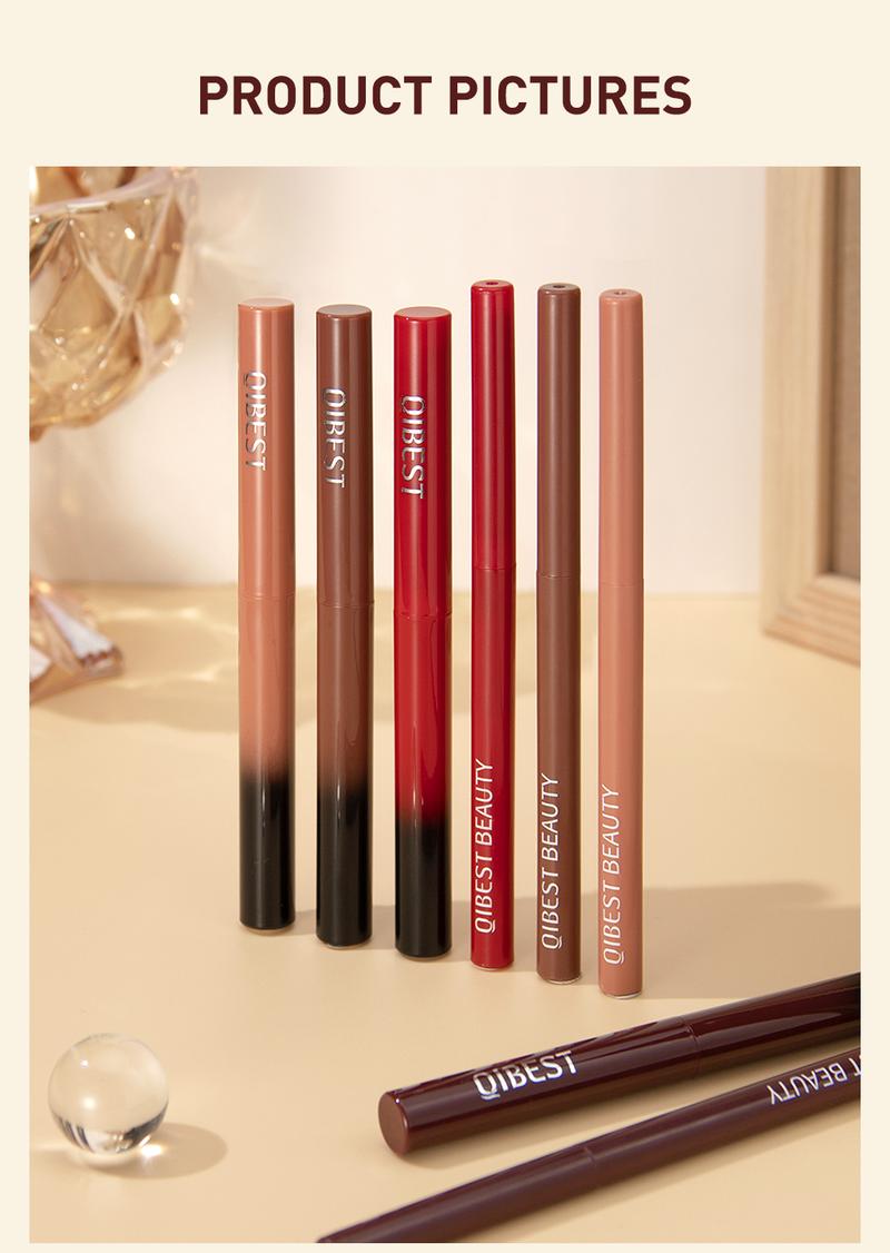 Product Introduction of QIBEST Lipstick Pencil Waterproof Sexy Red Nude Purple Matte Tint Lipstick Lasting Lip liner Pen Longlasting Makeup Cosmetics Eyeliner Lipliner 48