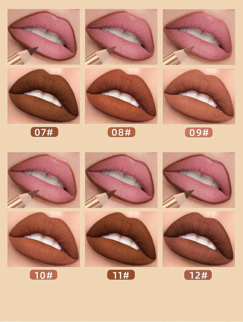 Product Introduction of Summer Cosmetic Supplies, Long Lasting Lip Liner, 12pcs/set Matte Lip Liner for Daily Use, Smudge Proof Easy Coloring Lipliner Pen, Girls and Women Makeup Accessories, Daily Lip Makeup, Smooth Lip Cosmetic Silky Eyeliner 18